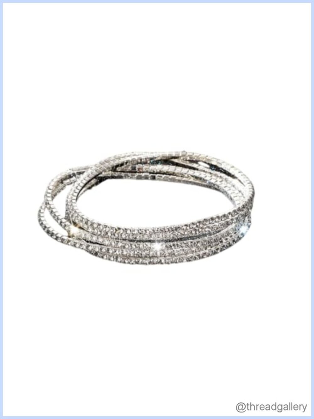 10pcs Sparkling Rhinestone Stretch Tennis Bracelets Set Stackable Crystal